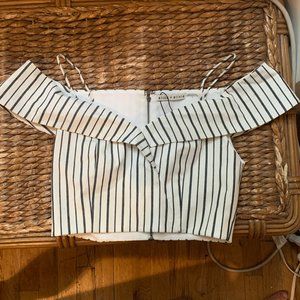 Alice + Olivia Off White/Black Striped Bustier